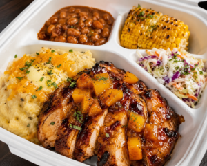 Peach Bourbon BBQ chicken