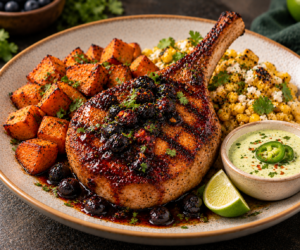 BLUEBERRY & CHIPOTLE BONE-IN PORK CHOP