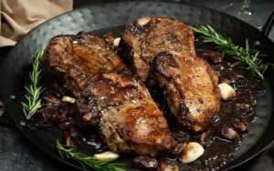 Cherry Balsamic & Blue Cheese Pork Chop