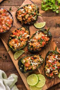 Chicken Mole Stuffed Peppers