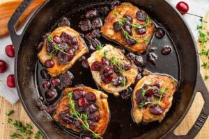 Cherry Balsamic & Blue Cheese Pork Chop