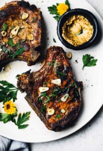 Candied Bacon Steakhouse Pork Chop