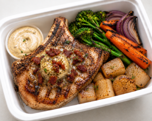 Candied Bacon Steakhouse Pork Chop