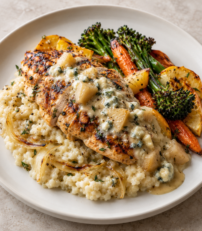 Pear Gorgonzola Jidori Chicken Plate-2